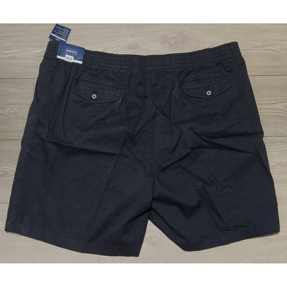 Harbor Bay Mens Black Cotton Shorts w Full Elastic Waist Sz 3XL NEW - Picture 7 of 7